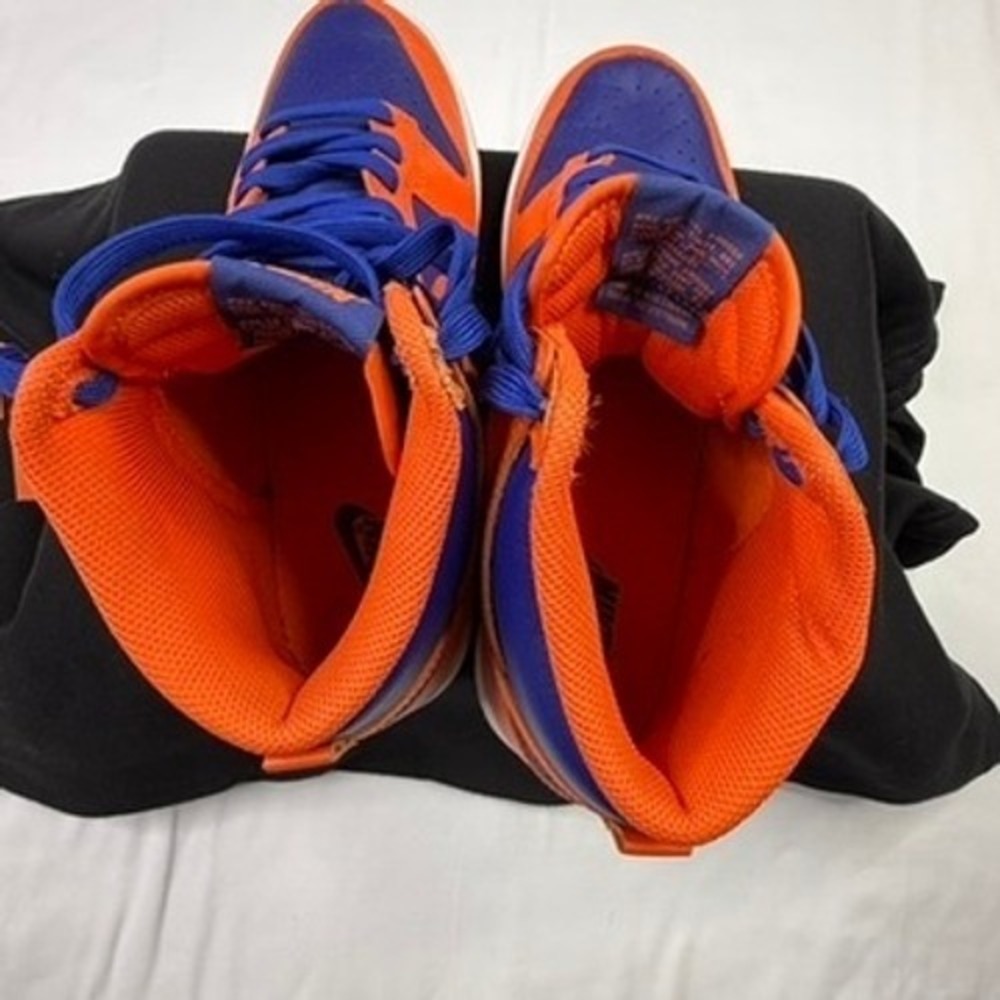 Nike Dunk High Men Orange Blue Leather Sneakers Shoes Size 8 - Picture 5 of 8